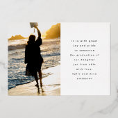 Real Roos Gold Editable Photo Template Afstuderen Folie Uitnodiging (Achterkant)