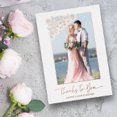 Real Roos Gold Floral Lijst 2 Foto Bedankt Quote Folie Uitnodiging