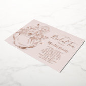 Real Roos Gold Floral Teapot Vrijgezellenfeest Tea Folie Uitnodiging (Gedraaid)