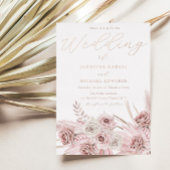Real Roos Gold Foil Dusty Roos Boho Wedding Folie Uitnodiging