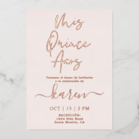 Real Roos Gold Foil Quinceañera Invitation Folie i