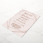 Real Roos Gold Foil Quinceañera Uitnodiging (Gedraaid)