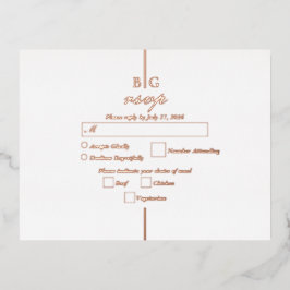 Real Roos Gold Folie Monogram Huwelijk RSVP Folie Uitnodiging Briefkaart