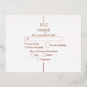 Real Roos Gold Folie Monogram Huwelijk RSVP Folie Uitnodiging Briefkaart