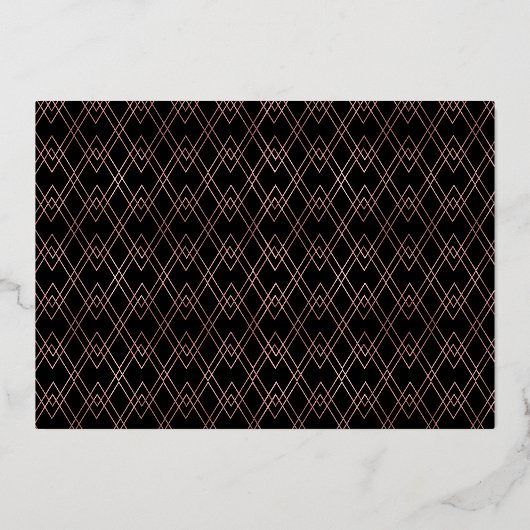 Real Roos Gold Handwrite Sla de datum op Folie Uitnodiging (Achterkant)