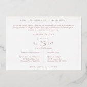 Real Roos Gold Quinceañera Trendy Branches Spaans Folie Uitnodiging (Achterkant)