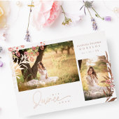 Real Roos Gold Quinceañera Trendy Branches Spaans Folie Uitnodiging