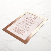 Real Roos Gold Quinceañera Uitnodiging Folie (Gedraaid)