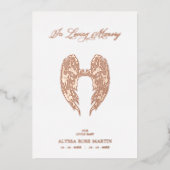 Real Rose Gold Fancy Angel Wings Metallic Folie Uitnodiging (Voorkant)