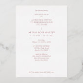 Real Rose Gold Fancy Angel Wings Metallic Folie Uitnodiging (Achterkant)