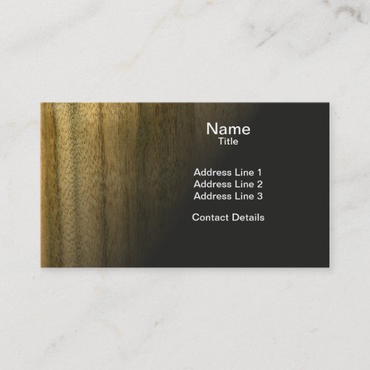 Real Scande Australian Walnut Veneer Woodgrain Visitekaartje (Voorkant)