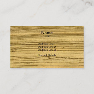 Real Scanned Zebrawood Veneer Woodgrain Visitekaartje