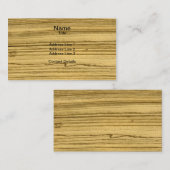 Real Scanned Zebrawood Veneer Woodgrain Visitekaartje (Voorkant / Achterkant)