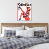 Real Screen Fun Magazine Hoesje 3 Canvas Afdruk (Insitu (Slaapkamer))