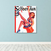 Real Screen Fun Magazine Hoesje 3 Canvas Afdruk (Insitu (Houten vloer))