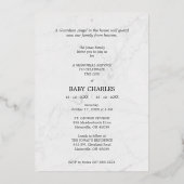 Real Silver Angel Wings op Marble Background Metal Folie Uitnodiging (Achterkant)