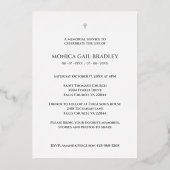 Real Silver Black White Photo Botanical Branches Folie Uitnodiging (Achterkant)