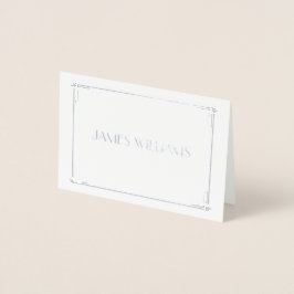 Real Silver Foil Art Deco Wedding Place Card Folie Kaarten