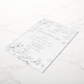 Real Silver Foil Flowers Elegant Quinceanera Party Folie Uitnodiging (Gedraaid)