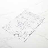 Real Silver Foil Flowers Engagement Party Elegant Folie Uitnodiging (Gedraaid)