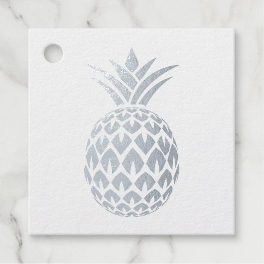 Real Silver Foil Pineapple Event Planner Bedankjes Labels (Voorkant)
