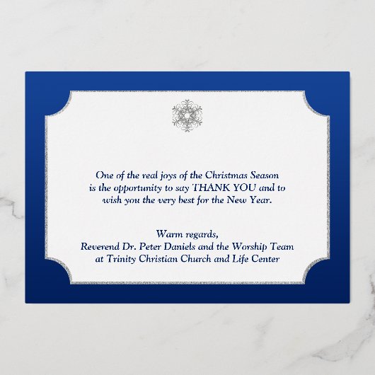 REAL Silver Foil Prettige feestdagen met Snowflake (Achterkant)