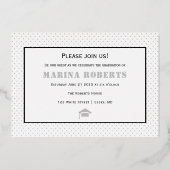 Real Silver folie Class of 2023 afstuderen foto Folie Uitnodiging (Achterkant)