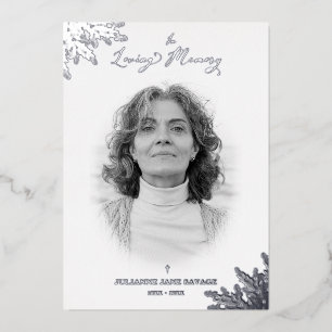 Real Silver Funeral Black White Photo Remembryo Folie Uitnodiging