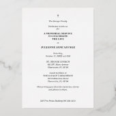 Real Silver Funeral Black White Photo Remembryo Folie Uitnodiging (Achterkant)