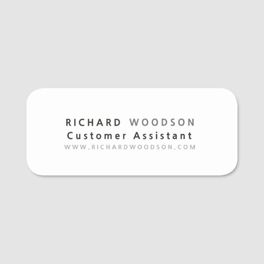 Real Simple    WhiteBusiness Naamplaatje (Voorkant)