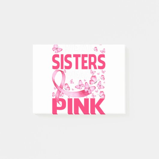 Real Sisters Draag Roze Borstkanker Post-it® Notes (Voorkant)