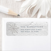 Real Snow & Silver Snowflake Address Etiket (Insitu)