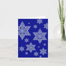 Real Snowflake op Deep Blue Feestdagen Kaart