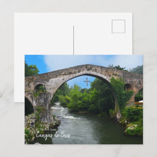 Real Spain- Puente romano de Cangas de Onís Briefkaart (Voorkant / Achterkant)