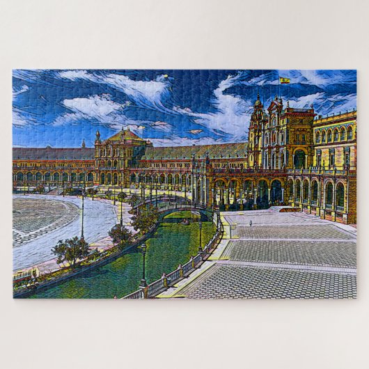 Real Spanje- Plaza de Espana Legpuzzel (Horizontaal)