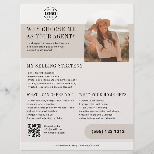 Real State Agent Business Brown Flyer (Voorkant)