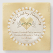 Real Stone Personalized 50th Jubileum Onderzetters (Voorkant)
