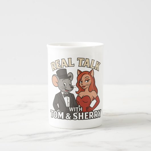 Real Talk with Tom and Sherry Cartoon Coffee Mug 2 Porselein Kop (Voorkant)