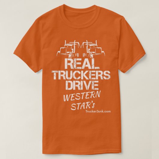 Real Truckers Drive Westerne sterren T-shirt (Design voorkant)