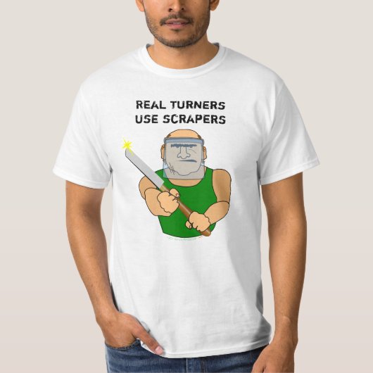 Real Turners UseScrapers Funny WoodkeerCartoon T-shirt (Voorkant)