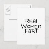 Real Women Fart Briefkaart (Voorkant / Achterkant)