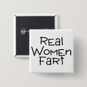 Real Women Fart Vierkante Button 5,1 Cm (Voorkant /achterkant)