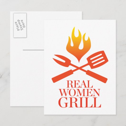 Real Women Grill Briefkaart (Voorkant / Achterkant)