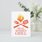 Real Women Grill Briefkaart (Staand voorkant)
