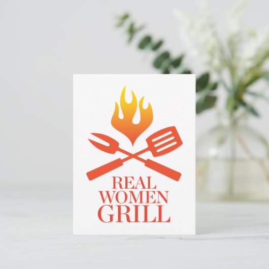 Real Women Grill Briefkaart (Staand voorkant)