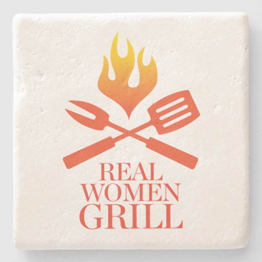 Real Women Grill Stenen Onderzetter (Voorkant)