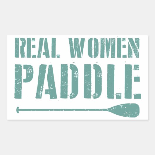 Real Women Paddle Rechthoekige Sticker (Voorkant)