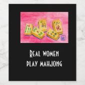 Real Women Play Mahjong Wijn Etiket (Enkel label)