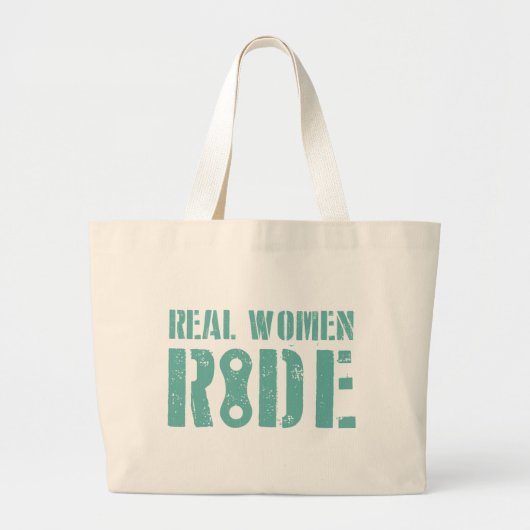 Real Women Ride Grote Tote Bag (Voorkant)