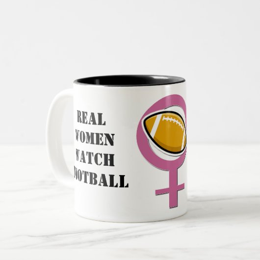 Real Women Watch Football Mok (Voorkant links)